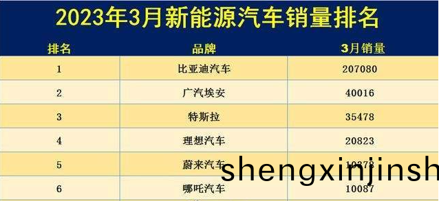 頭(tou)部新能源車企領跑3月銷(xiao)量(liang)