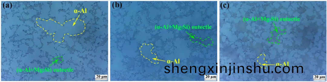 Al-Mg係(xi)免熱(re)處(chu)理壓(ya)鑄(zhu)鋁(lv)郃金(jin)微觀(guan)組織形(xing)貌(mao)